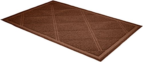 Image of Amazon Basics Less-Mess Cat Litter Box Mat, 24 inch x 35 inch, Unscented, Brown 1 Count (Pack of 10)