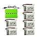 Produktbild Alecony 6 Stück 3.7V 380mAh Akku mit 6 in 1 Ladegerät Kompatibel mit HS170 / E016 / Q2020 / H107 RC-Drohne Quadcopter Batterien Ladegeräte Drohnen Lithiumbatterie Zubehör
