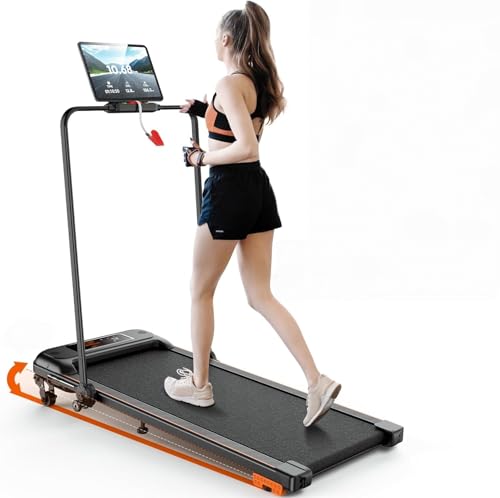 Laufband für Zuhause mit Neigung, Klappbares Elektrisches Laufband bis 12 km/h, 2.5HP Walking...