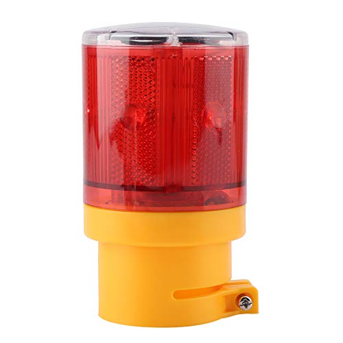 Flashing LED Warning Light Solar Power Emergency Security Alarm Strobe Lamp for Emergency Situations (Red)
