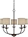 Capital Lighting 3925BB-468 Chandelier with Beige Fabric Shades, Burnished Bronze Finish