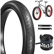 yeesport 26x3.0 Folding Fat Bike Tire with Inner Tube & Levers, 26 Inch Fat Tire Replacement for Mountain Bikes and Ebikes, Commuter Bicycle Tire for City Streets, Beach, Light Off-Road