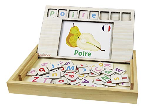 Lexibook Bio Toys École des Mots, bilingue Français/Anglais, Bois, 50 Cartes, Alphabet, Jeu éducatif, EDU100i1 Cover