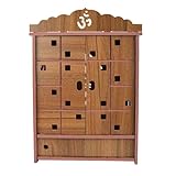Royal Kurta Moderne Puja Mandir Wandhalterung, Holztempel für Zuhause, kleine Größe (Design 6)