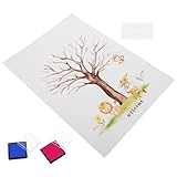 TOVINANNA Cartel de Revelación de Género Bebe Diseño de Árbol de Huellas Dactilares, Fácil de Usar, Material de Papel y Plástico Adecuado para Fiestas de Revelación de Género
