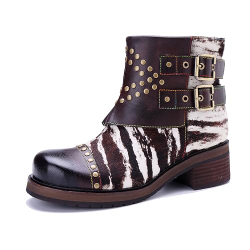 Bottines en cuir femme pour marche décontractée en automne