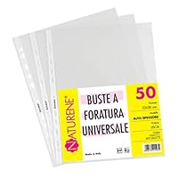 Buste Perforate Favorit 21x29.7cm - Buccia D'Arancia, 50 Pezzi, Trasparenti, Per Archivazione A4 - Foto 3