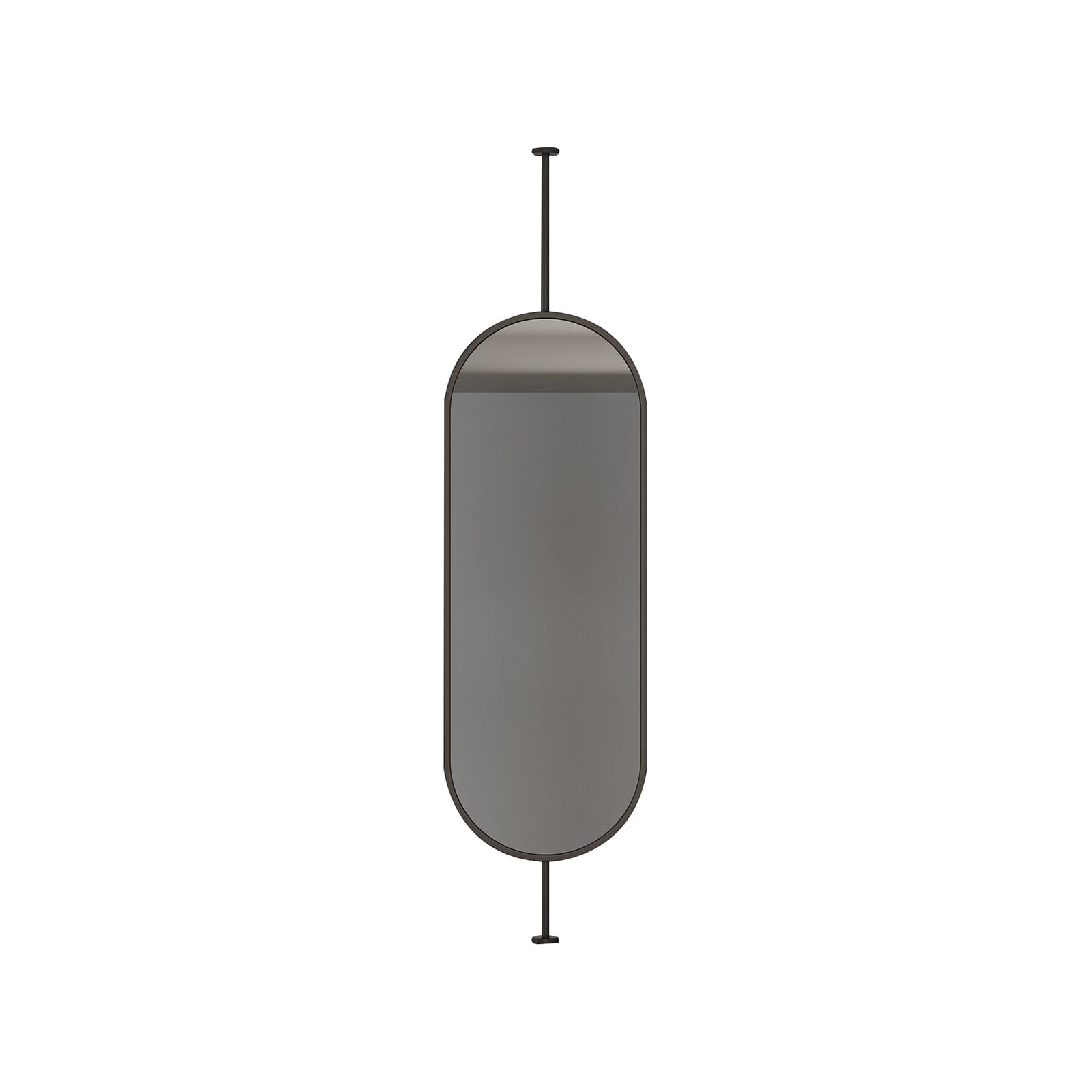 XTGDIEM Oval Suspended floating Mirror (vanity/shaving/makeup Mirror) With Customizable Metal Rod; Suitable For Entryways, Hotels, Bedrooms, And Bathrooms(Black,60x100cm)