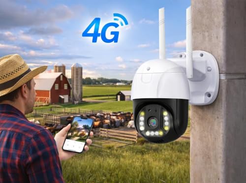 Image of Eyetech 4G LTE Outdoor PTZ Security Camera | Dual Antenna | 360 Pan Tilt | Night Vision | Motion Detection | Two Way Audio | 4G SIM-Based CCTV Camera for Home with Mobile App V380 Pro (4G Camera)