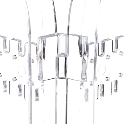 Relaxdays Schmuckhalter Acryl, klappbarer Schmuckständer, für Ohrringe, Ketten, 2 Fächer, HBT 28x21x2 cm, transparent