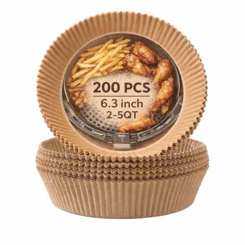 Round Air Fryer Parchment Paper Liners 6.3 Inch, Disposable Air