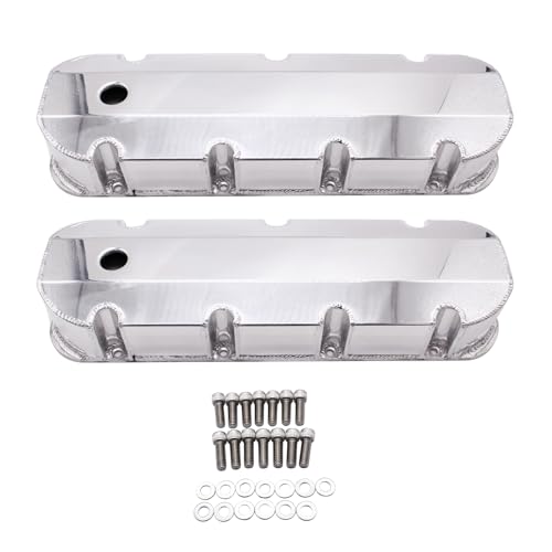TAKPART Fabricated Aluminum Tall Valve Covers Compatible for Big Block Chevy BBC 396 427 454 502