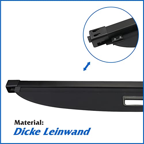 BONRYAN Frachtabdeckung für 2006-2011 W164 Mercedes Benz ML Serie Einziehbare wasserdichte hintere Schwarz Kofferraumabdeckung Laderaumabdeckung Rollo