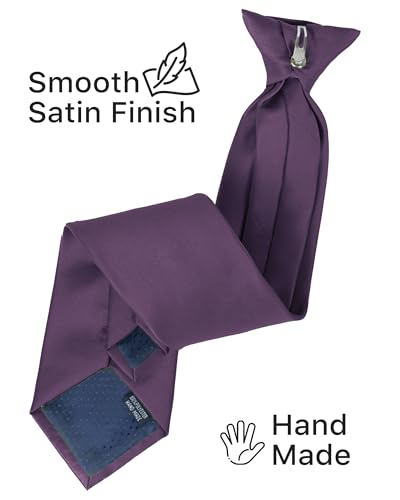 Image of boxed-gifts Clip on Ties for Men - Premium Black Solid Color Clip on Tie
