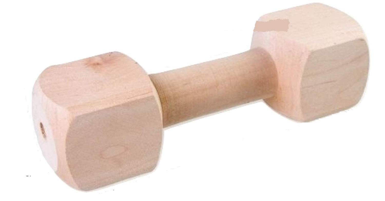 Dog Trust Dog Wooden Teether Dumbbell Shaped Dog Toy, Suitable for Medium to Large Breeds Large (Pack of 1 Pcs) Colour May Very