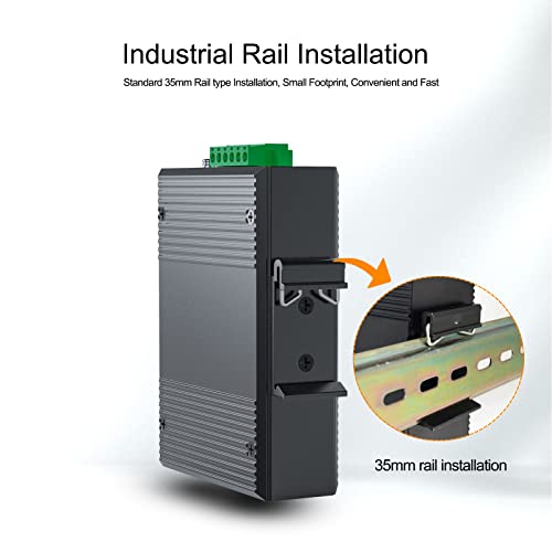 Islstch 8 Port Gigabit Industrial Ethernet Network Switch,With 8 Gigabit Ethernet Ports,16 Gbps Switching Capacity,Din-Rail,Ip40 Rated (Fanless,-40 To 185°F), Included Power Supply #TOP5