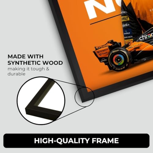 Image of Funk You Store Lando Norris Poster | Framed McLaren F1 Car A4 Sized (31 x 23 cm) | Lando Norris F1 Poster | McLaren Car Posters for Wall, Gift for Boys, Formula 1 Frames | Formula 1 Frame (F 245)