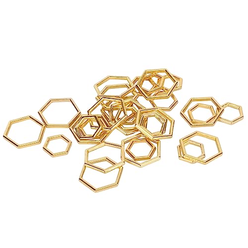 Mrisata Crochet Stitch Markers Stitch Marker Rings Metal Stitch Marker Rings Crochet Locking Accessories 30pcs Hexagonal Knitting Stitch Markers Plating Process Fade Zinc Alloy