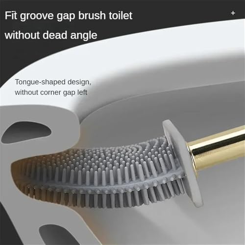 Brosse de toilette murale en silicone blanc avec support WC - 5