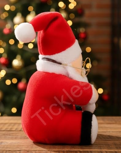 Image of Tickles Christmas Santa Claus Soft Stuffed Plush Toy for Kids Room (Color: Red Size: 30 cm)
