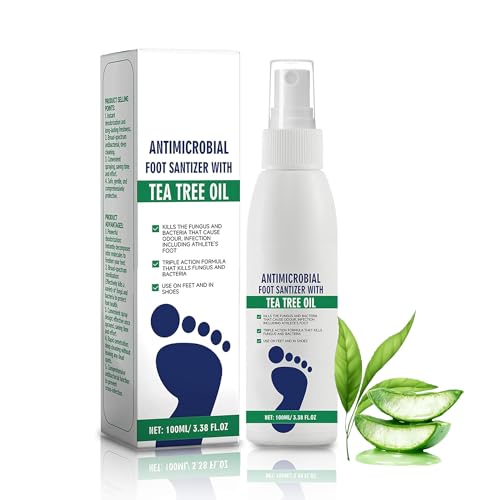 Antifungal Foot Spray 100ml, Athlete’s Foot Treatment, Odour Control & Cracked Heel Repair, 98% Natural Formula for Men & Women