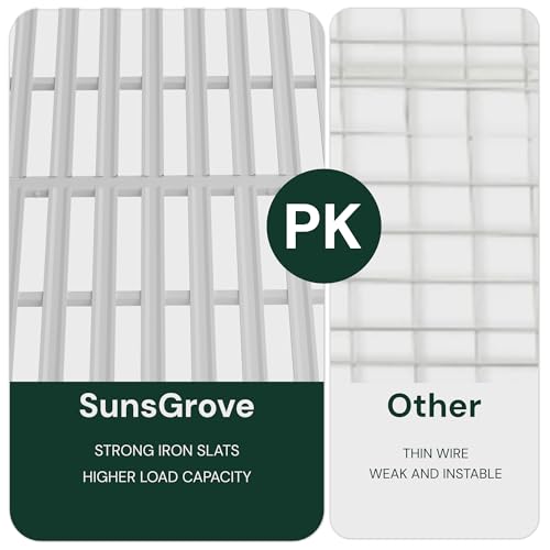 Image of SunsGrove 2x8 Garage Overhead Storage Rack, Adjustable Heavy Duty Hanging Garage Storage Shelves, Ceiling Mounted Storage Racks, 800LBS Weight Capacity, 22 inch-40 inch Ceiling Dropdown, 2 Packs, White