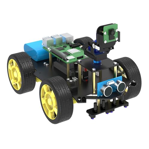 Yahboom 4WD Robot mit Raspberry Pi 5 DIY Car Kit mit Kamera, Ultraschallsensor uvm., Python-Programmierung, Elektronik, künstliche Intelligenz Roboter Kit für Teenager (Raspbot mit Raspberry Pi 5 4GB)