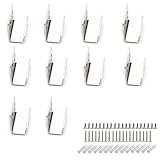 KKlewu ブラケット 10個 壁掛けフック U字型 スチール タイル ブラケット 看板 ホルダー シルバー (40x35x25mm)