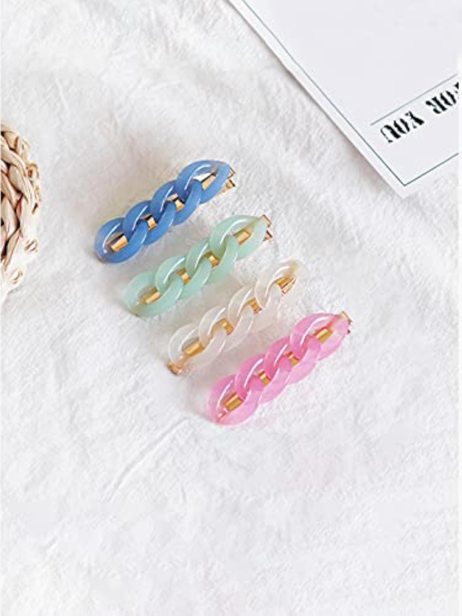 Chain Alligator Hair Clips Set of 4, Stylish Accessories