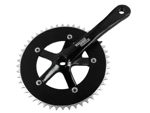 Sturmey Archer FCT2444B - Plato y biela para Bicicletas (1 Marcha), Color Negro