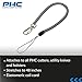 Pacific Handy Cutter CL36 Clip-On Coil Lanyard, For Utility Knives, Safety Cutters, and Hand Tools, Extends to 48 Inches, Safe Tool Retention