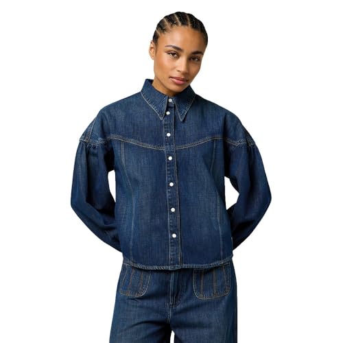 Wrangler Pintuck Shirt Femme anti-plis pour silhouette affinée et confort quotidien