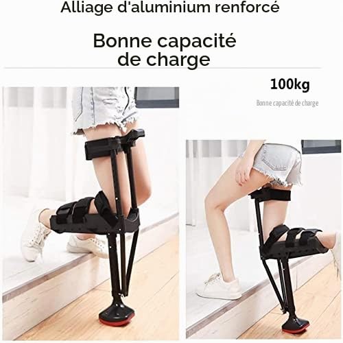 Béquille de Genou Mains Libres réglable antidérapante pour Personnes âgées Support de mobilité de béquille de Genou Mains Libres pour Les Personnes âgées handicapées, à Droite