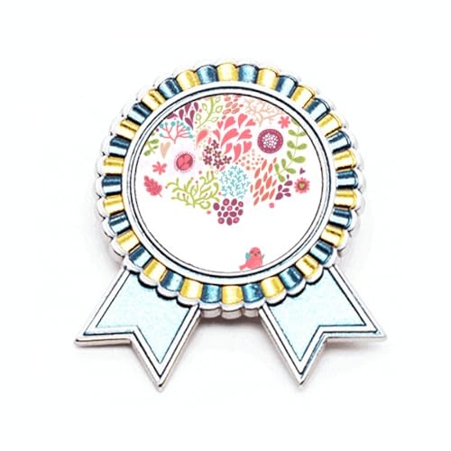 Broche fleurs motif oiseaux en métal taille M pour accessoiriser un manteau d'automne
