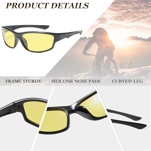 Long Keeper Polarized Night Vision Sunglasses Night Driving Glasses for Men Women Anti Glare Wraparound Sun Glasses4