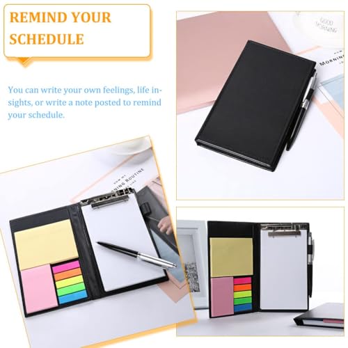 Image of Levin Memo Pad with Sticky Notes & Clip Holder with Pen for Gifting| Note Pad for School, Home, and Office Supplies (11.2X19.2CM)
