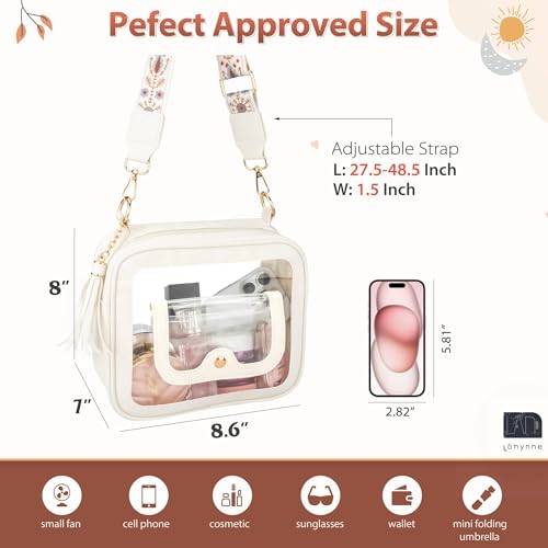 Clear Bag for Women Stadium Approved Small Crossbody Bag Clear Purse Stadium Bag with Front Pocket for Concerts Sports Events Festivals2