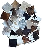 Tomtom Cowhides Nice Variety 15 Pieces Hair on Cow Hide Scrap Leather Hide Remnant (15) Pieces of Approx. 8' x 8'