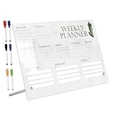 SEWACC Botanical Style Memo Board Pen Set Acrylic Memo Board Erasable for Home Office School