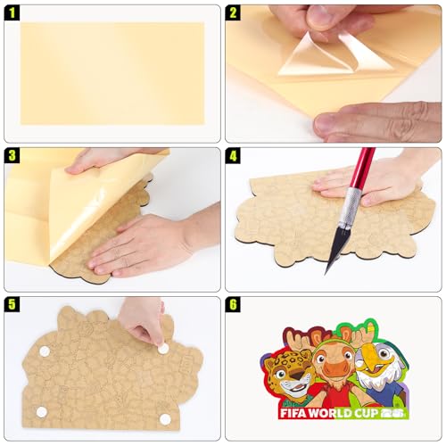 Image of FIFA World Cup 2026 Mascots Wooden Puzzles - 5MM Thick Officially Licensed Poster Puzzles - Premium World Cup 2026 Merchandise, Gift for Football Fan, Jigsaw Puzzle for Adult (Mascots Selfie, 150Pcs)