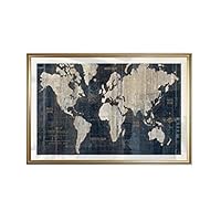 Amazon.co.jp: フレーム入り「旧世界地図ブルー」プリント