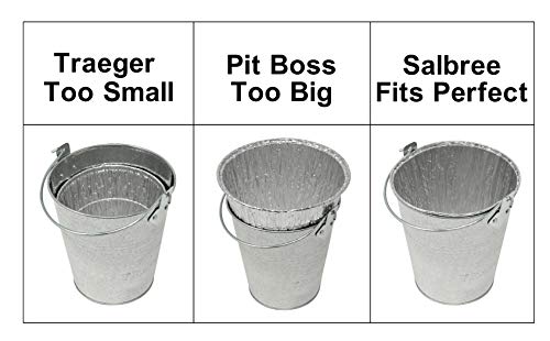 Smoker Bucket Drip Foil Liner Tray For Catching Grease, Compatible With Traeger, Oklahoma Joe, Behrens, Pitboss, Green Mountain, Pit Boss & Other Grill Bucket Accessories For Pro Pellet Oklahoma Joe's (12Pk, 5.75 X 5.75 Inches) #TOP1