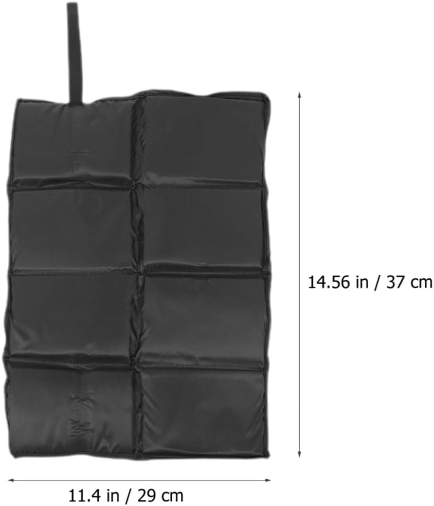 STOBAZA 2pcs Non-Slip Foldable Chair Cushions for Porch and Dining Chairs, Black Oxford Cloth and Foam Seat Pads, Lightweight and Reusable for Family Picnics and Outdoor Use