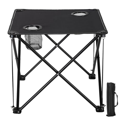 Campingtisch faltbar,Campingtisch tragbar,mit 2 Getränkehaltern belastbar...