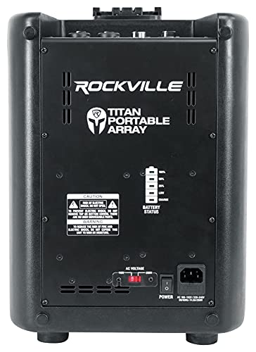 (2) Rockville Titan Portable Array Battery Powered Pa Dj Speaker System W/Subwoofer Bundle With Rockville Rcxfm20E-B 20 Foot Female To Male Xlr Mic Cable Black 100% Copper. #TOP2
