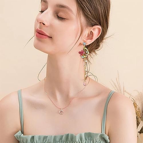 NEWITIN 6 Pairs Flower Earrings for Women Hypoallergenic Earring Butterfly Floral Tassel Earring Statement Long Flower Dangle Earrings for Women by NEWITIN - Used condition - Image 6