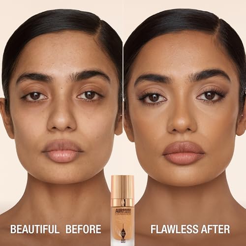Charlotte Tilbury Airbrush Flawless Matte Foundation - Full Coverage Liquid Makeup with a Natural-Matte Finish - Smoothes & Blurs Pores - Waterproof & Transfer Resistant - 9 Neutral - Thumbnail 2
