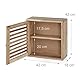 Relaxdays Wandschrank, Walnuss, 2 Fächer, Magnetverschluss, Hängeschrank Badezimmer, Küche, HBT: 42 x 42 x 18 cm, Natur
