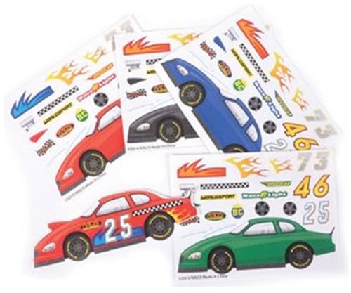 24 Race Car Stickers - Toddler Stickers for Goodie Bags & Party Favors