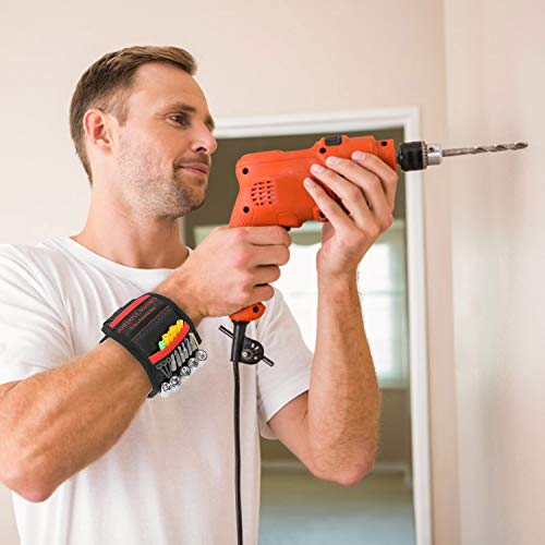 Magnetic Wristband Pick-Up Tool for Holding Screws, Nails, Drill Bits Gifts for Men Father's Day Gifts Birthday Gifts for Him